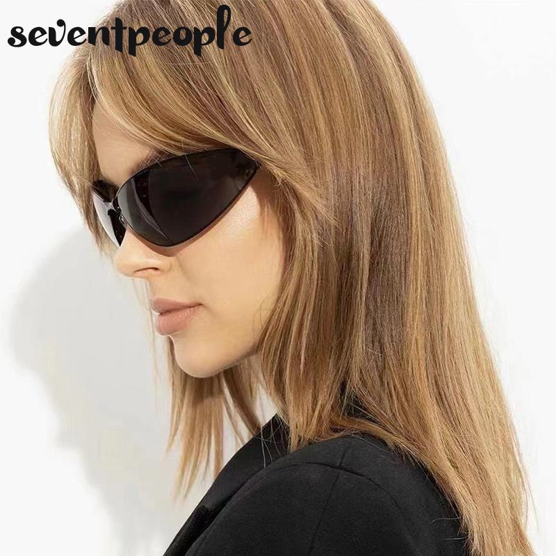 Polarized Cat Eye Y2K Sunglasses Men Women Luxury Brand Designer Fashion Small Oval Metal Frame Sun Glasses Vintage Eyewear