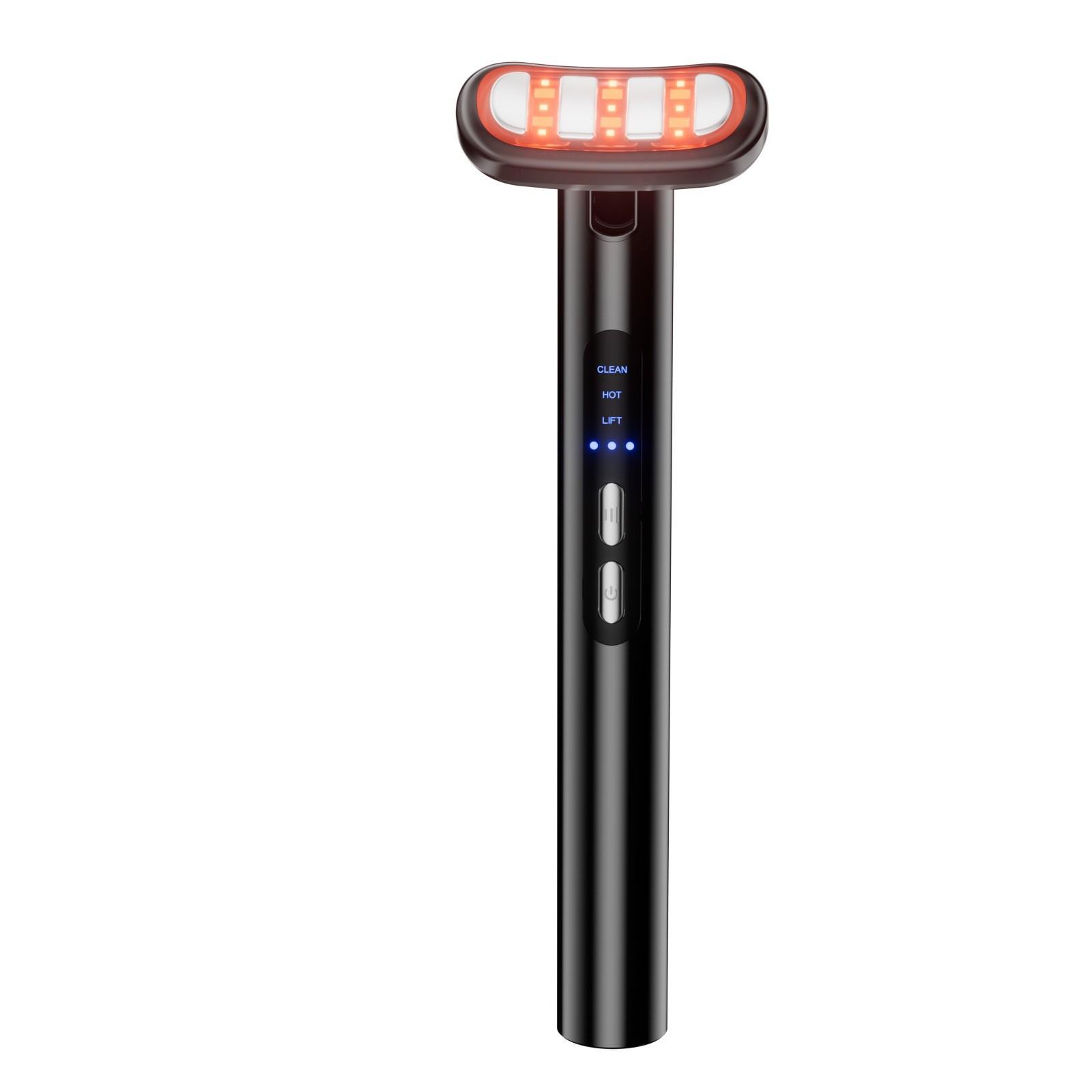 9-Color EMS Microcurrent Eye Massager: Heated Vibration & Eye Cream Enhancer чёрный