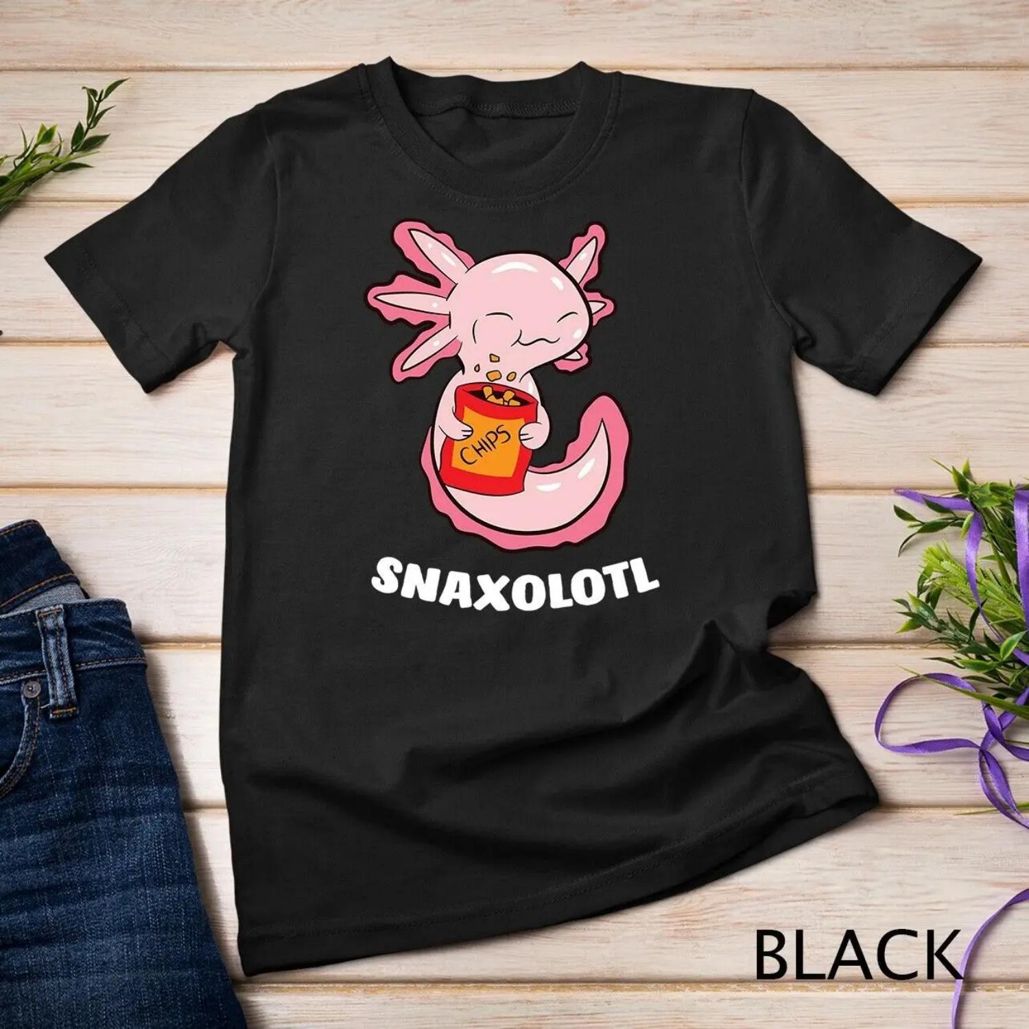Cute Axolotl Lover Snaxolotl Kawaii Food Sweets T shirt XXXXXL