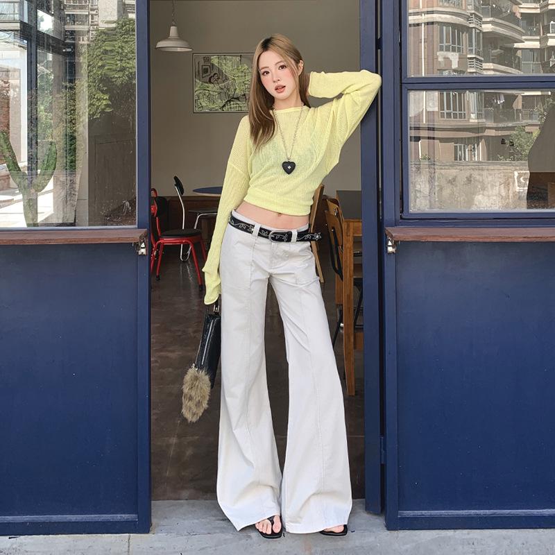 

Spring 2026 Women s American Street Style Low-Waist Micro-Flare Jeans - Slimming and Versatile Medium