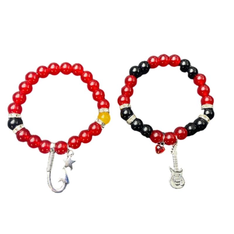 1/2Pcs Magnetic Couple Bracelet Set Adjustable Matching Bangles Fashionable Beads Handchain Jewelry for Fashion Lovers