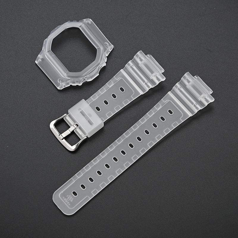 Strap With Case for Casio G-Shock DW-5600 DW-5000 GW-M5610 GLX-5600 Men Women Replacement Rubber Resin Shell Watch Band Bracelet