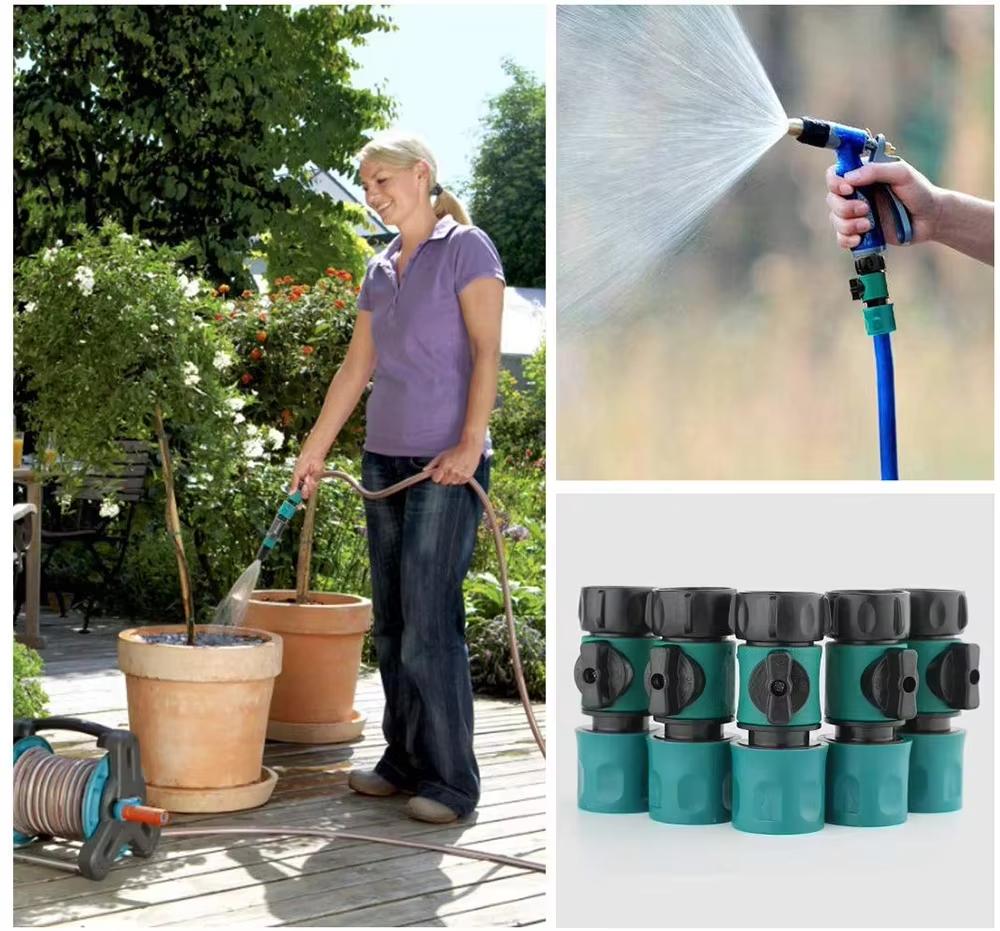 Plastic Valve with Quick Connector for Agriculture Garden Watering Prolong Hose Irrigation Pipe Fittings Hose Adapter Switch
