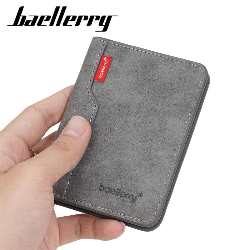 Baellerry Men Short Wallets Vintage Design Thin Bi-fold Wallet Business Card Holder Fashion Purse GZW