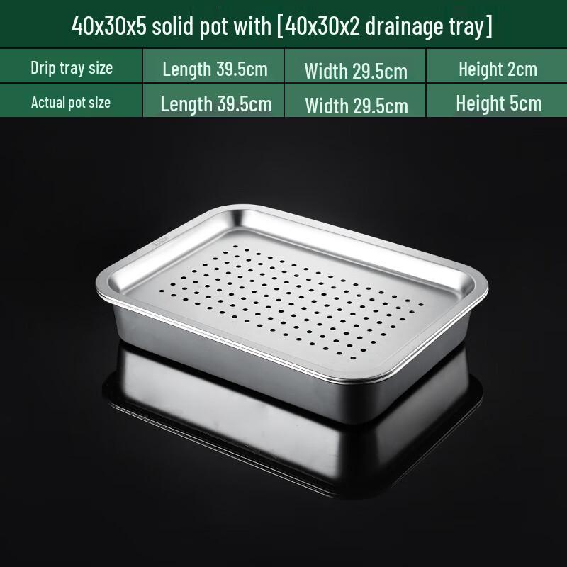 Lenuo Stainless Steel Rectangular Drain Tea Tray