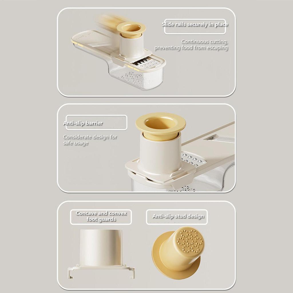 Garlic Grinder Easy Grip Veggie Shredder with Container Multifunctional Garlic Grinder for Veggie Onion Food Fruit Carrot Almond