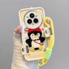 KEYSION Cartoon Cute Plush Embroidery Case for Realme 14 Pro+ 5G with Lanyard Shockproof Phone Cover for OPPO Realme 14 Pro 5G