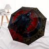 Dark Mystic Icon with Red Roses, Gothic ArtworkUmbrella with Cute Design, Portable 3-Fold Compact Umbrella for Men & Women, Valentine's Day Mother's D
