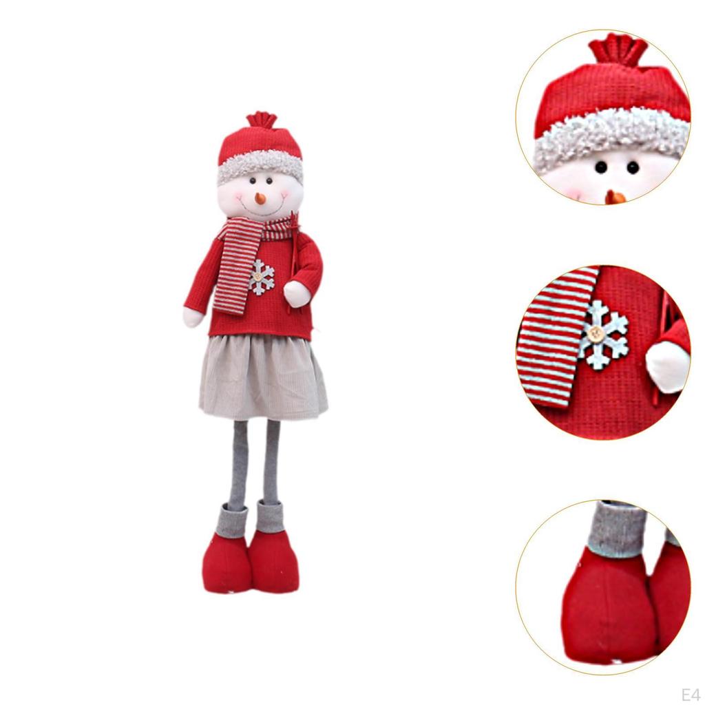 Christmas Figure with Movable Legs, Festive Ornament for Home Decor