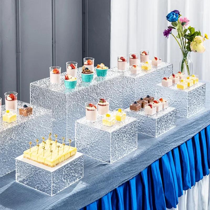 Acrylic Transparent  Dessert Rack Buffet Table Food Tray Rack Cake Tray Table Buffet Tea Break Stand Cake Display Dishes Plates