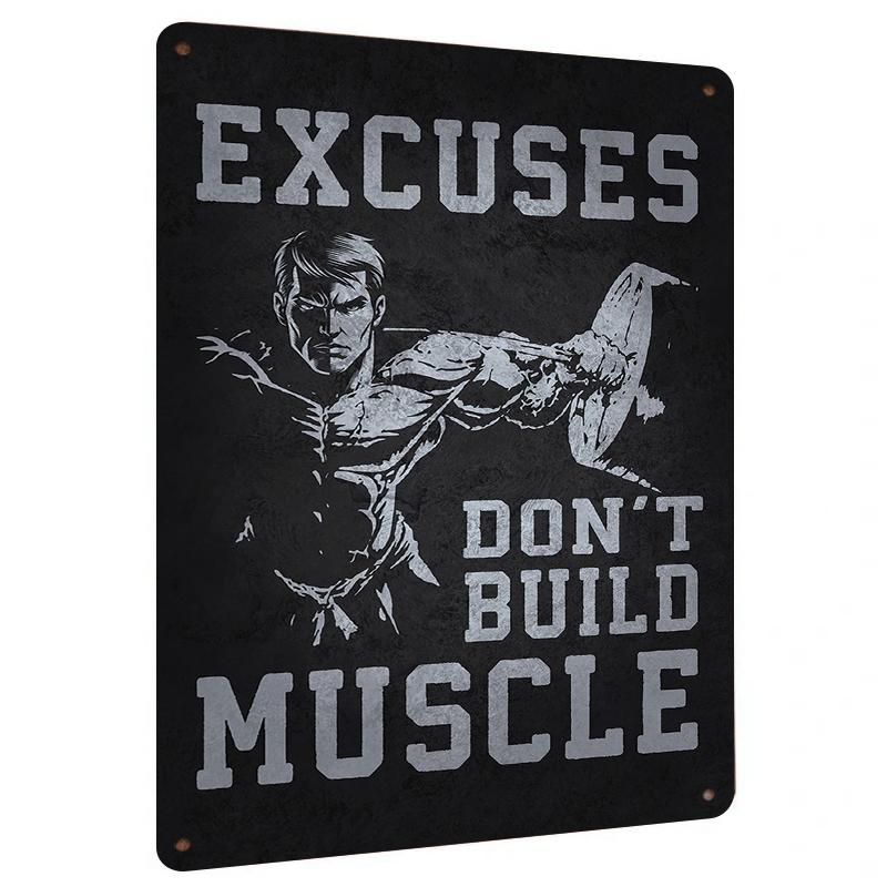 

Fitness Motivational Muscle Man Metal Wall Art Gym Decorative Iron Painting Sports Theme Mural 20x30cm（7.8x11.8inch）