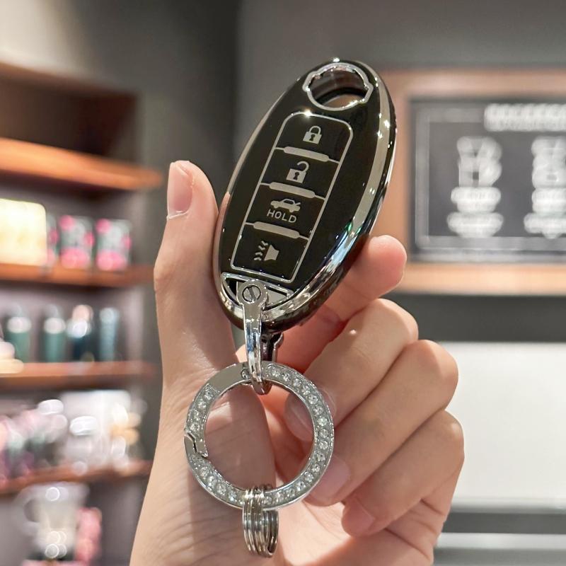 TPU Schlüsselanhängerhülle mit Schlüsselring-Lanyard für Nissan Altima Coupe Armada GTR Maxima Murano Cross CABRIOLET Rogue Versa