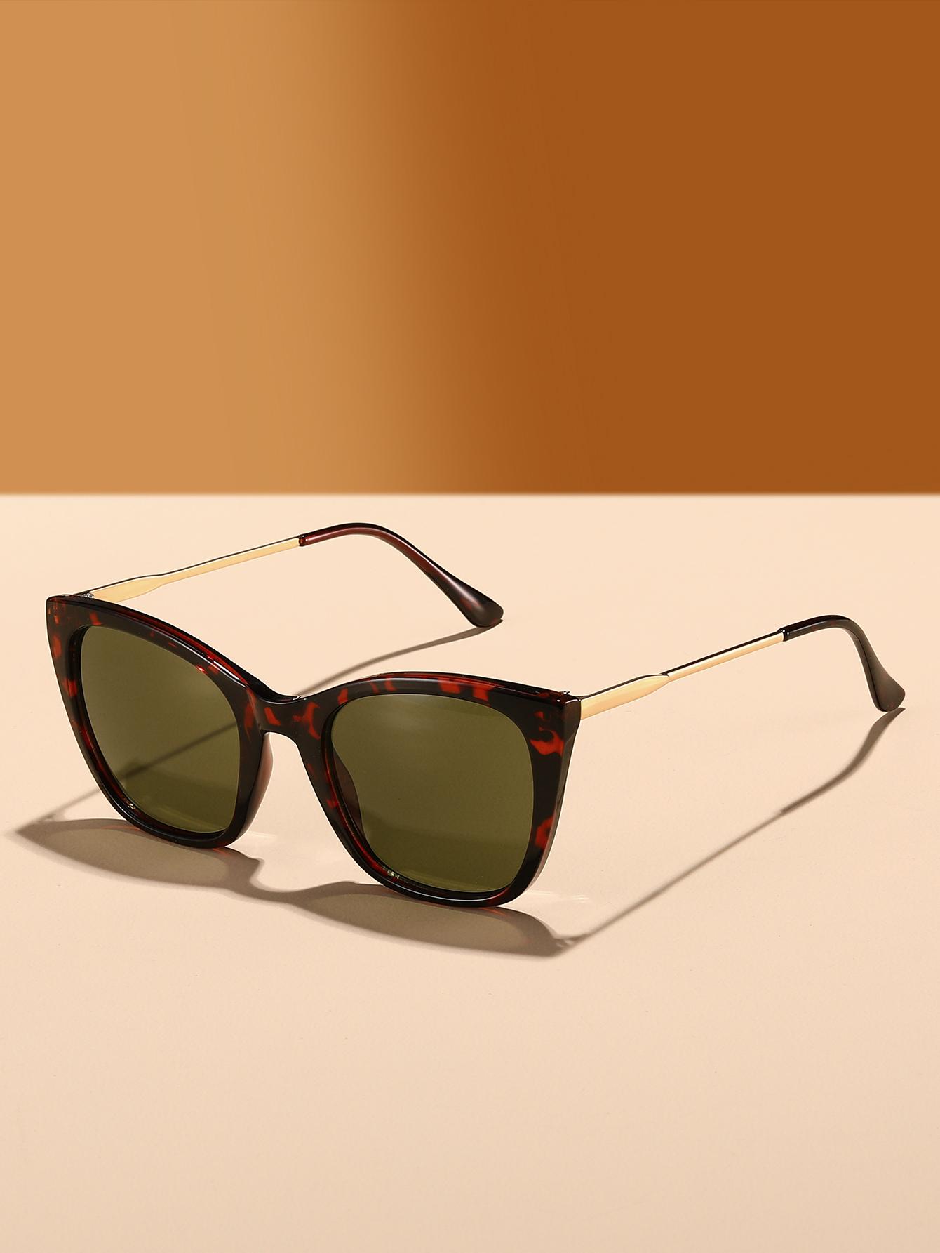 

1Pc New Cat Eye Women s Sunglasses Black and Gold Color-Block Design Uv Protection Commuting Street Style Photo Shoot Accessory
