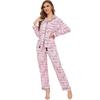 European and American Striped Cardigan Pajama Set - Women's Two-Piece Long Sleeve Top and Pants for Autumn and Winter