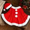 Plush Christmas Cloak and Hat Thick Santa Claus Costume Fashion Xmas Cape  Christmas Party Costume