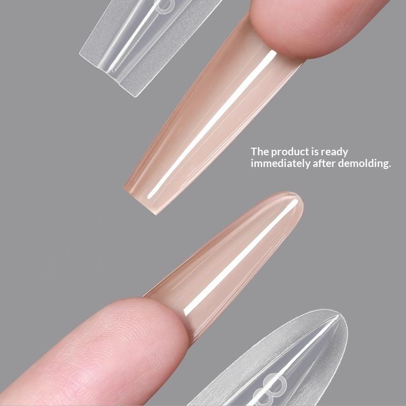 140/280Pcs Sandwich Dual Nail Forms Extensions-Dual Forms Top Bottom Mold Long Square Almond Nail Art Forms Manicure Tool