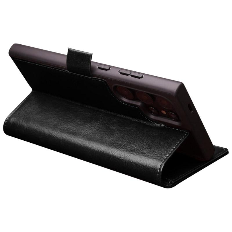 QIALINO For Samsung Galaxy S24 Ultra Wallet Case Genuine Cow Leather Folio Flip Cover