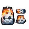 Soccer backpack, pencil case, shoulder bag 3Pcs Set, sports style, football, best partner for male and female students in school