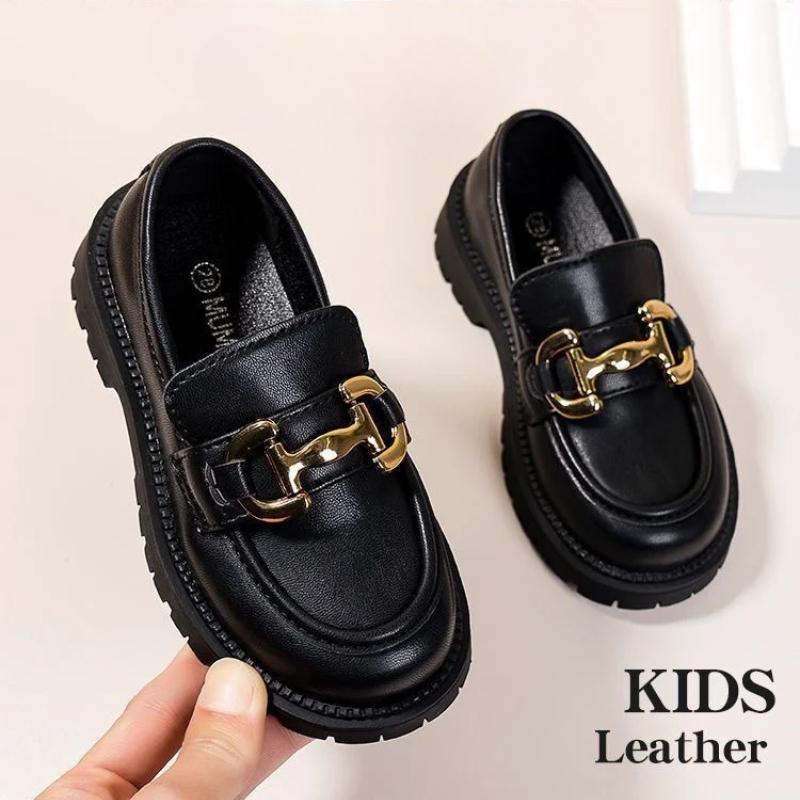 Girls' Black Princess Shoes 2025 Spring and Autumn Soft Soles Non-slip Foreign Style British Performance Loafers