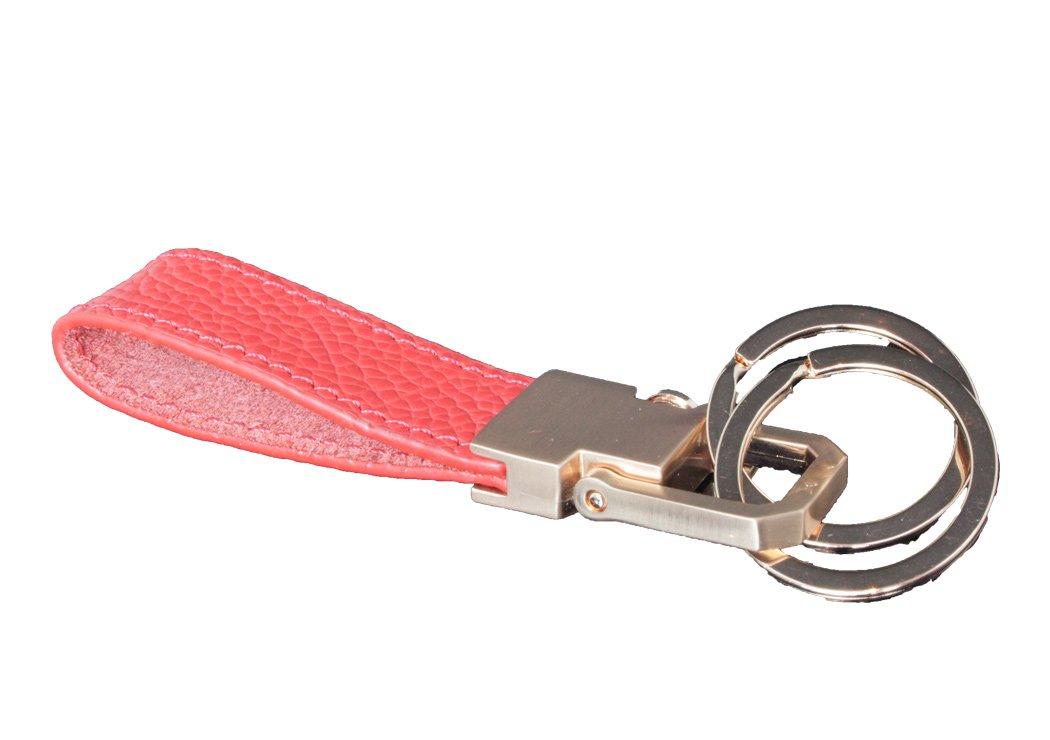 

AWESOME Multicolor Leather Key Type Red x Pink Genuine Ring, B, Gold, Leather, ASKEY-206