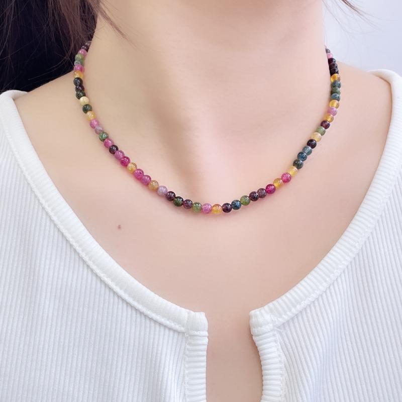 Meier Vintage Agate Chalcedony Beaded Necklace - Women's Medieval Style Cheongsam Accessory, Colorful Sweater Chain