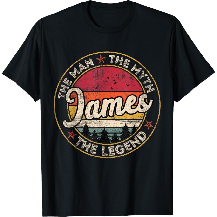 James The Man The Myth The Legend Personalized Name T-Shirt S