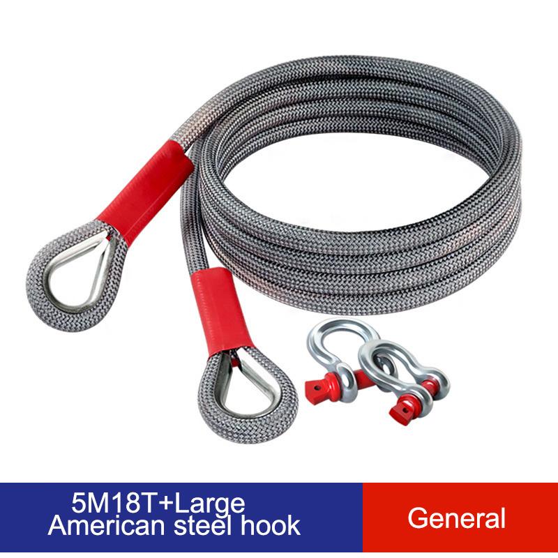 18-ton heavy-duty tow Rescue Towing Rope for Off road vehicle SUV sedan, sturdy and durable,equipped with a strong hook towing