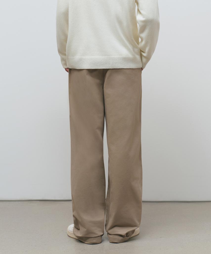 Musinsa Standard Brushed One-Pleat Wide Chino Pants [Beige]