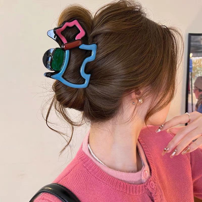 2025 Leopard Print High-End Large Shark Hair Clip for Women