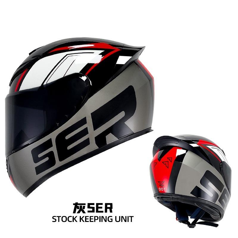 New QK111 Four-Season Full-Face Motorcycle Helmet Unisex Riding Helmet for Adults with Clear or Black Lens Available