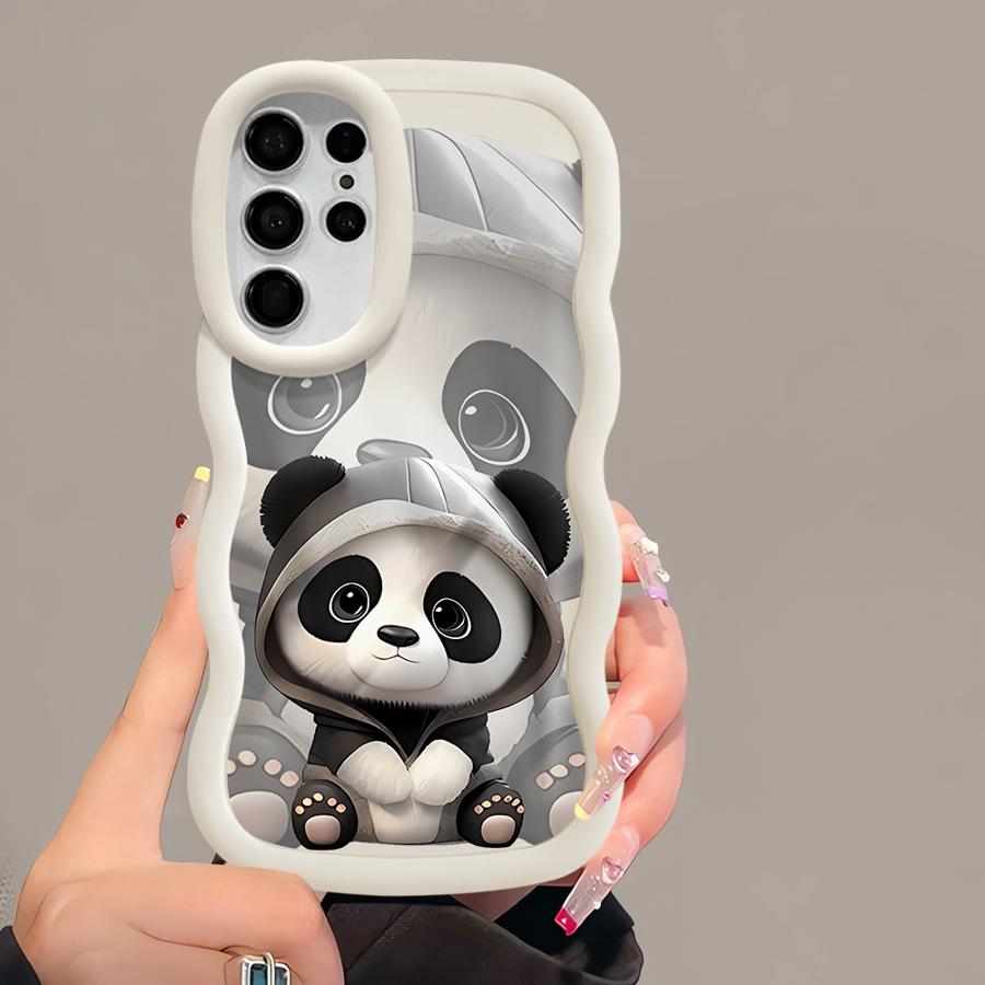 Cute Panda Case for Samsung Galaxy S25 S22 Ultra A26 S23 Plus S21 S20 FE S24 A25 Soft Phone Cover A55 A35 A54 A24 A36 A34