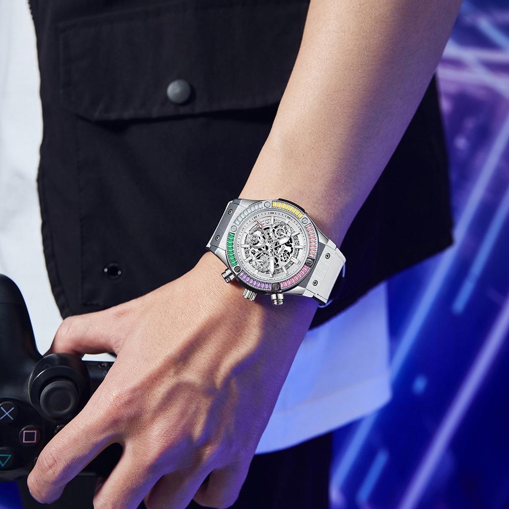 ONOLA Luxury Men Watch Casual Colored Diamond Luminous Calendar Quartz Watch Waterproof Watch Men Chronograph Wristwatch Clock