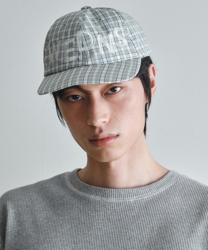 Wednesday Oasis Wends Stitch Ball Cap_Green Check(W26Acc03)