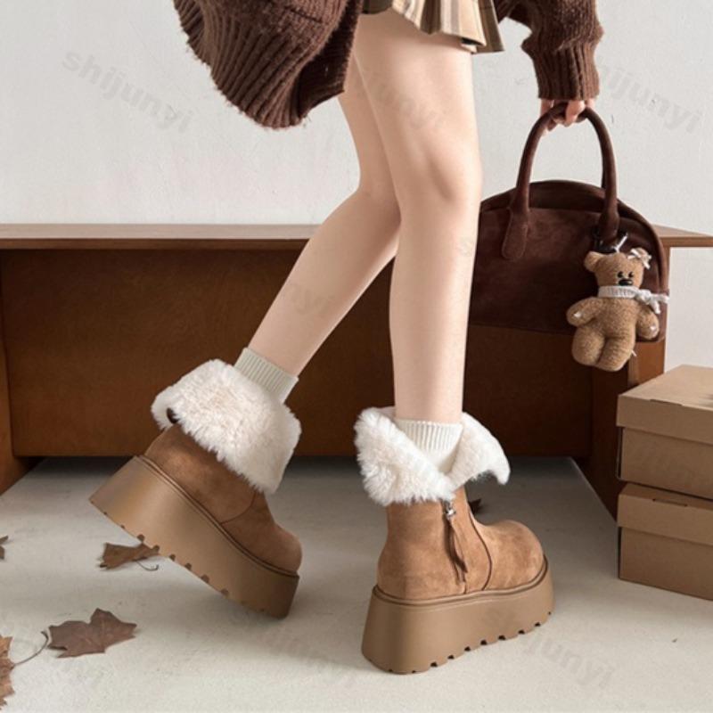 Women's Snow Boots 2026 Winter New Comfortable Warm Plush Platform Outdoor Cotton Shoes Fashion Thick Sole Ankle Boots Zapatos
