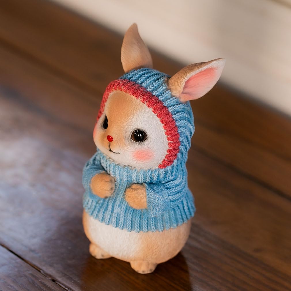 Rabbit Interior Gardening Knitted Birthday Gift for Perfect Gift cb014d [Devalier] Figurine, Decor, Ornament, Resin, Hat, Present, Women, [Authentic]