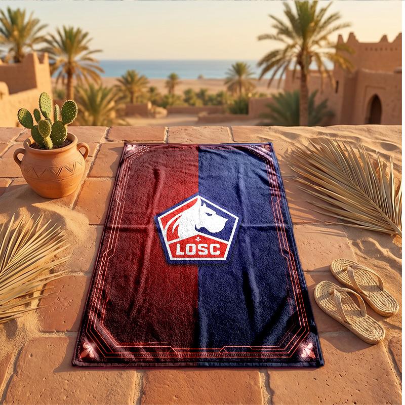 LOSC Lille FC Print Microfiber Beach Towel Quick Dry Absorbent Large Towel For Beach Swimming Travel
