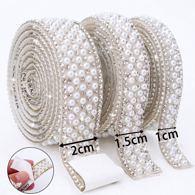 Self-Adhesive Pearl & Rhinestone Decorative Diamond Sticker Set for Clothing Accessories
