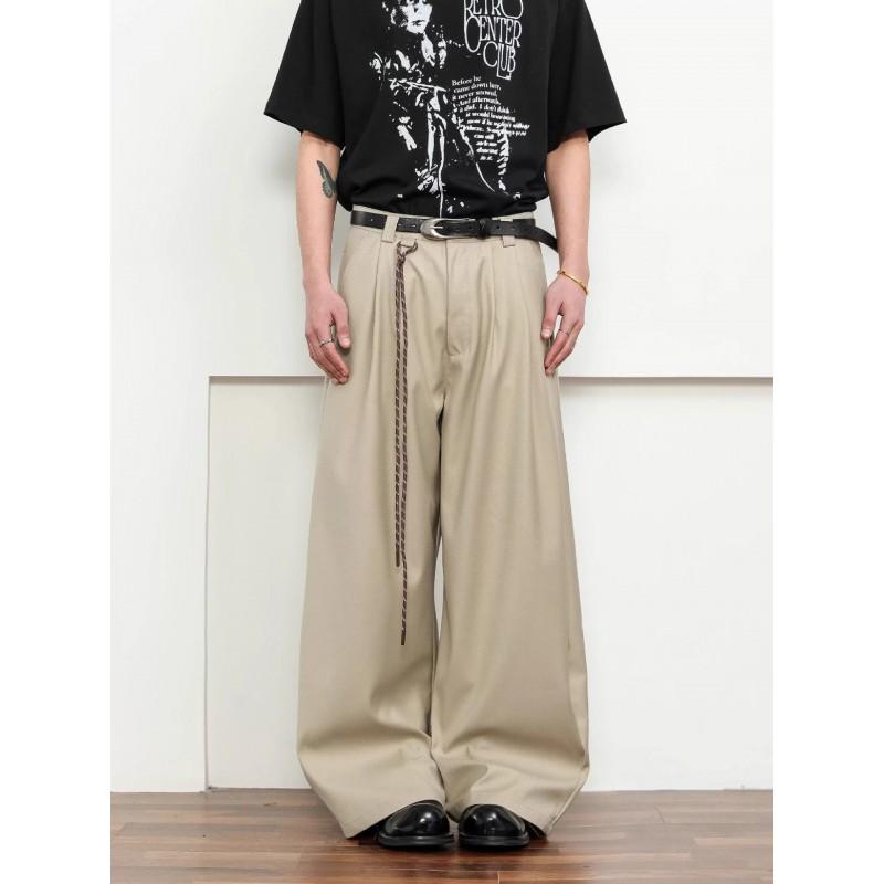 American Vintage Pleated Tapered Trousers Unisex Clean Fit Relaxed Casual Pants
