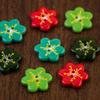 Colorful Six-Petal Flower Ceramic Button for DIY Clothing Accessories