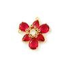 1 Piece Brass & Glass Flower Connectors Charms Pendants 18K Gold Plated Clear Cubic Zirconia For DIY Necklace Making 23mm x 23mm