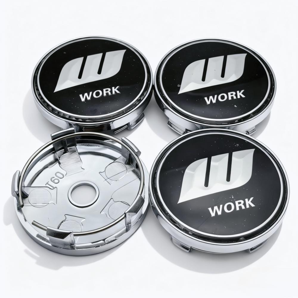 

4pcs Black Silver W Work Logo Badge Emblem Car Wheel Center Caps 60MM 56MM Wheels Hub Cap Rim Hubcaps Dust Cover Car Accessories W Work Badge&4pcs T60 Wheel Caps