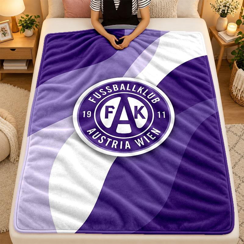 Flannel BlanketAustria Wien FC Warm Soft Throw Blanket for Indoor Sofa Bed Living Room Use