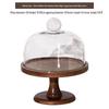 High-Footed Wooden Cake Stand with Glass Dome