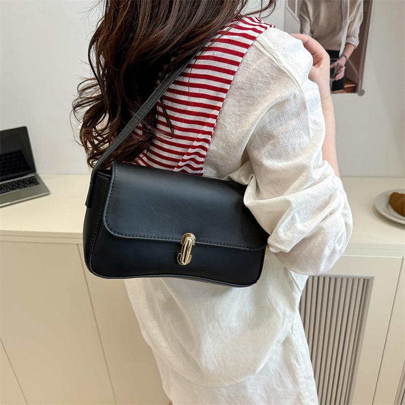 Portable underarm women's small square bag personalized trendy new lock fashionable retro underarm shoulder