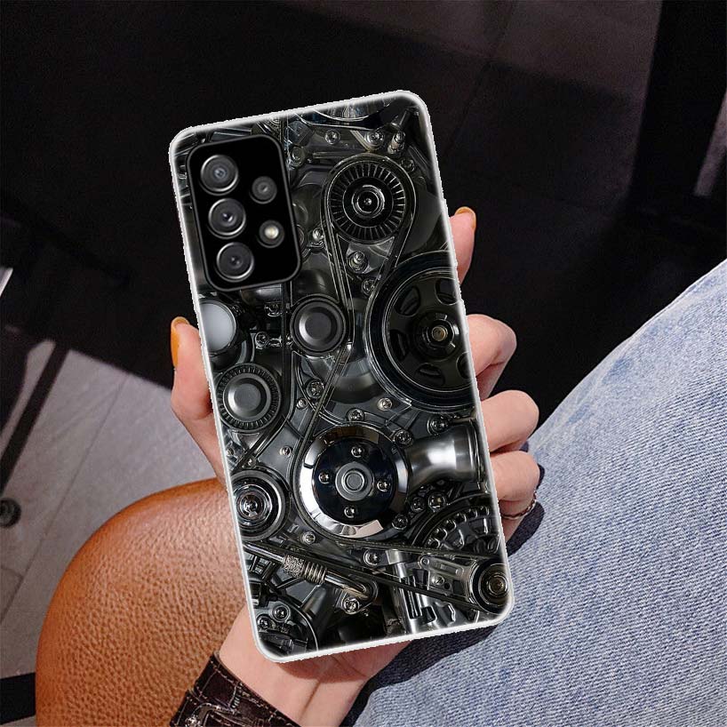 Steampunk Getriebe Mechanische Abdeckung Telefon Fall Für Samsung Galaxy A53 A52 A73 A72 A12 5G A13 A22 A23 A32 A33 a02S A03S A42 A43 A50S