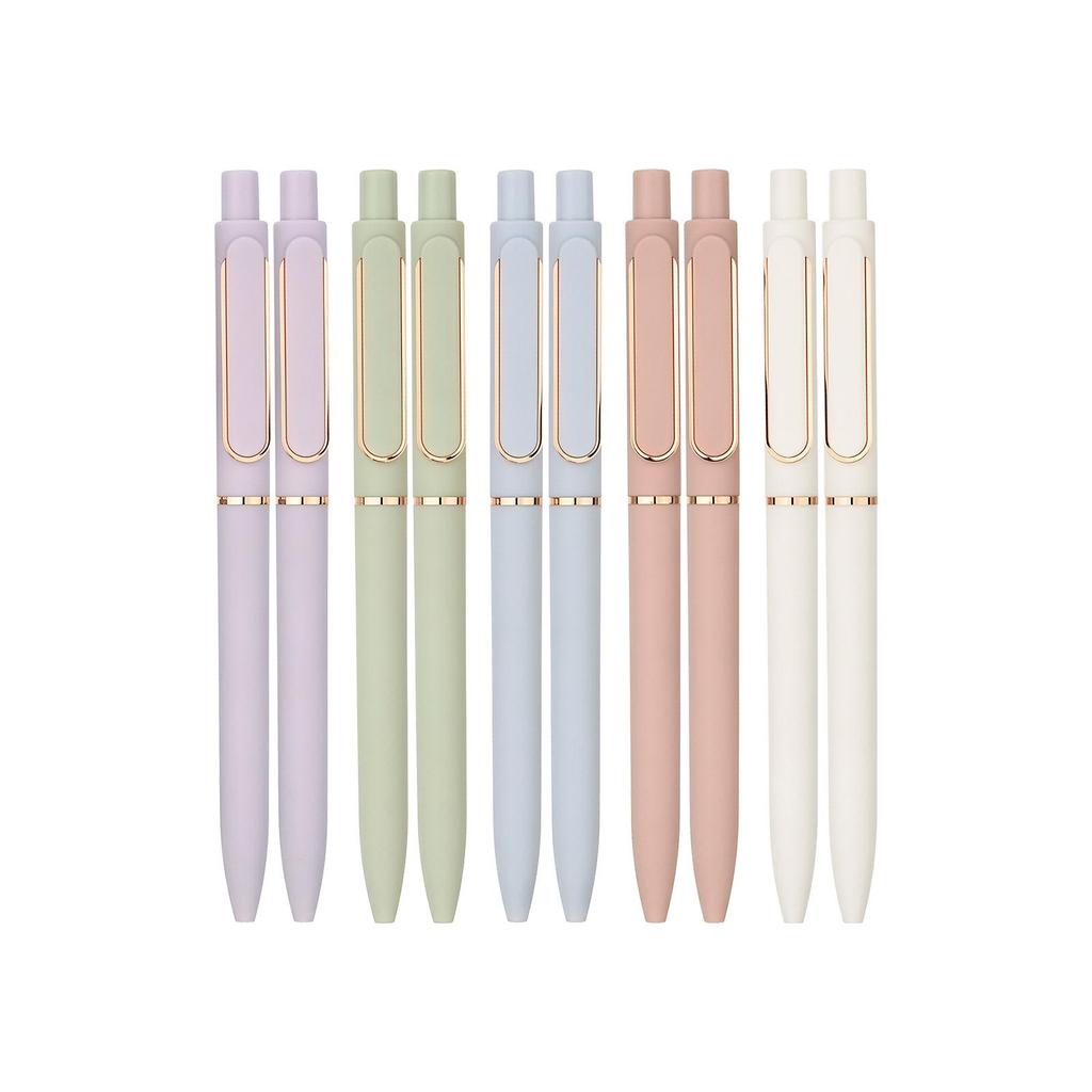 Noteory Quick-Dry Gel Pen - Black & Macaron Colors, Smooth Writing Stationery