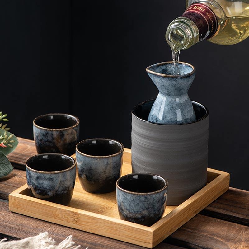 Keramik-Teetassen im japanischen Stil, Retro-Sake-Gläser, Weindekanter, Kung-Fu-Teetasse, Haushalts-Meistertasse, Tavernen-Weinzubehör