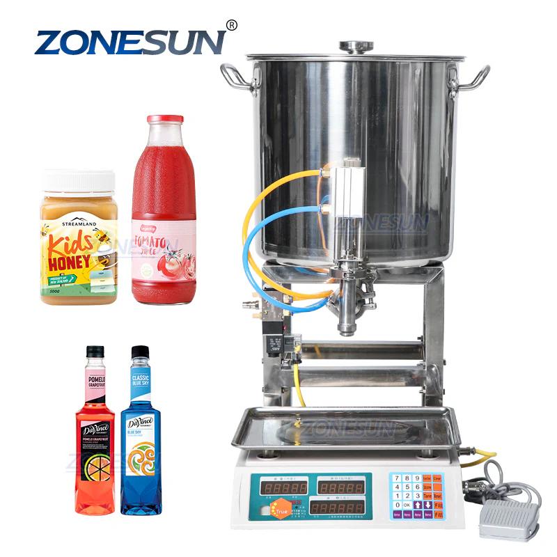 ZONESUN ZS-WF33 Semi Automatic Honey Filling Machine For Cream Paste Oil Milk Water 110 volts