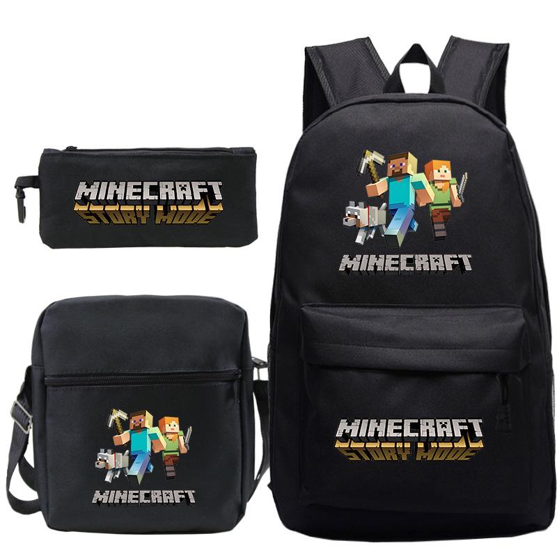 Game Merchandise Print Fashion Children'S Backpack Student Schoolbag Stationery Bag Messenger Bag Three-Piece Set