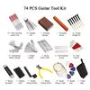 74 PCS Guitar Tool Kit with Carry Bag, Repair Maintenance Tools String Action Ruler Guitar Bridge Pins Strings Picks